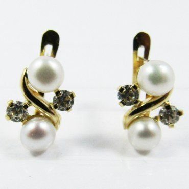 PENDIENTES NIÑA ORO AMARILLO PERLA