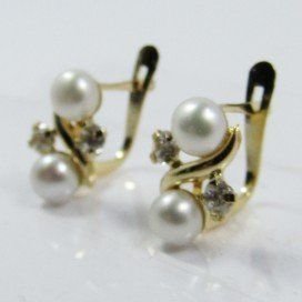 PENDIENTES NIÑA ORO AMARILLO PERLA