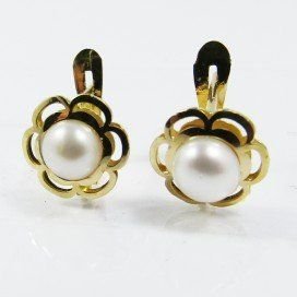 PENDIENTES NIÑA ORO AMARILLO PERLA