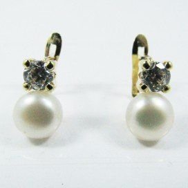 PENDIENTES NIÑA ORO AMARILLO PERLA