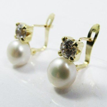 PENDIENTES NIÑA ORO AMARILLO PERLA
