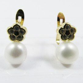 PENDIENTES NIÑA ORO AMARILLO PERLA