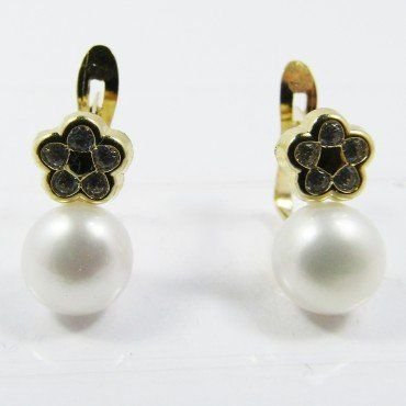 PENDIENTES NIÑA ORO AMARILLO PERLA