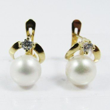PENDIENTES NIÑA ORO AMARILLO PERLA