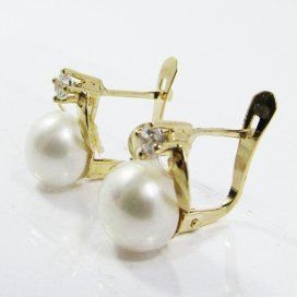 PENDIENTES NIÑA ORO AMARILLO PERLA