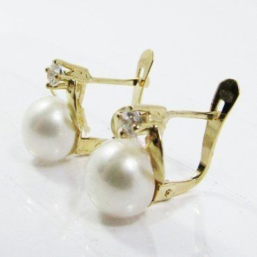 PENDIENTES NIÑA ORO AMARILLO PERLA