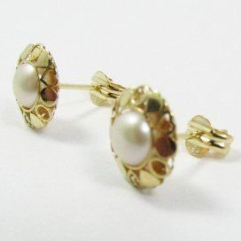 PENDIENTES NIÑA ORO AMARILLO PERLA