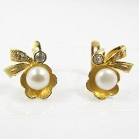 PENDIENTES NIÑA ORO AMARILLO PERLA