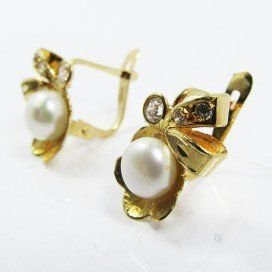 PENDIENTES NIÑA ORO AMARILLO PERLA