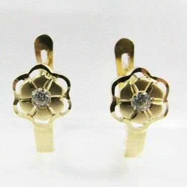 PENDIENTES NIÑA ORO AMARILLO PIEDRA
