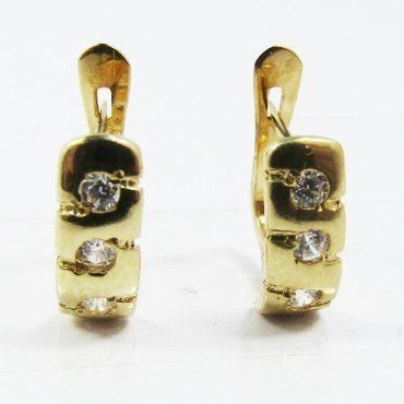 PENDIENTES NIÑA ORO AMARILLO PIEDRA
