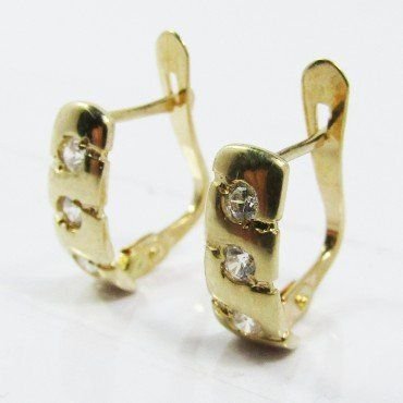 PENDIENTES NIÑA ORO AMARILLO PIEDRA
