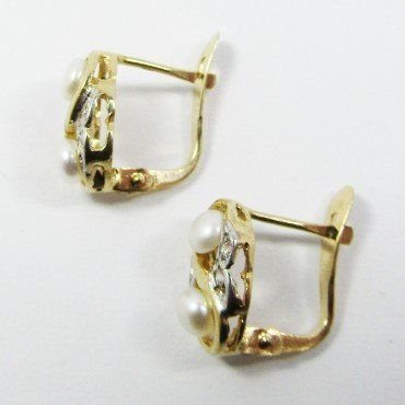 PENDIENTES NIÑA BICOLOR PERLA