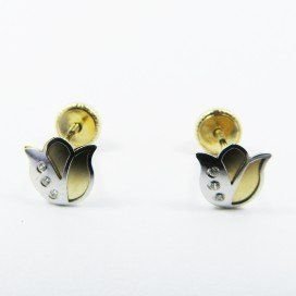PENDIENTES NIÑA BICOLOR PIEDRA