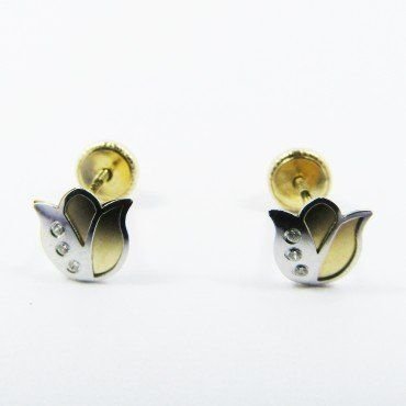 PENDIENTES NIÑA BICOLOR PIEDRA