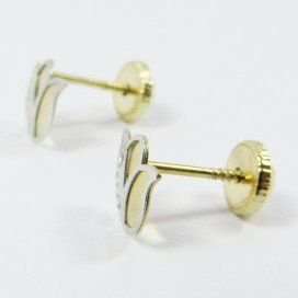 PENDIENTES NIÑA BICOLOR PIEDRA