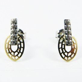 PENDIENTES NIÑA BICOLOR PIEDRA
