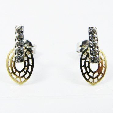 PENDIENTES NIÑA BICOLOR PIEDRA