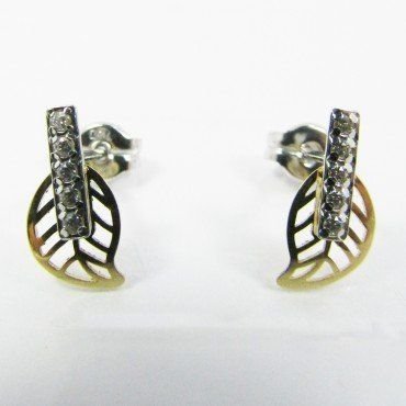 PENDIENTES NIÑA BICOLOR PIEDRA