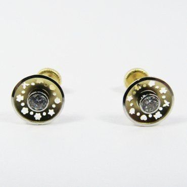 PENDIENTES NIÑA BICOLOR PIEDRA