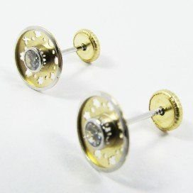 PENDIENTES NIÑA BICOLOR PIEDRA