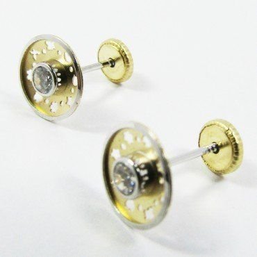 PENDIENTES NIÑA BICOLOR PIEDRA