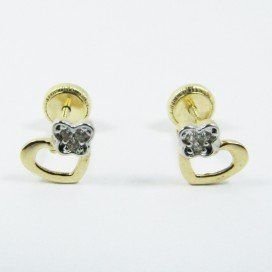 PENDIENTES NIÑA BICOLOR PIEDRA