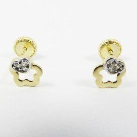 PENDIENTES NIÑA BICOLOR PIEDRA