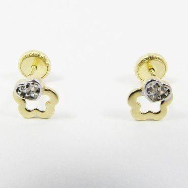 PENDIENTES NIÑA BICOLOR PIEDRA