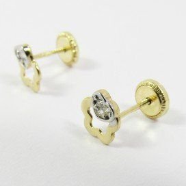 PENDIENTES NIÑA BICOLOR PIEDRA