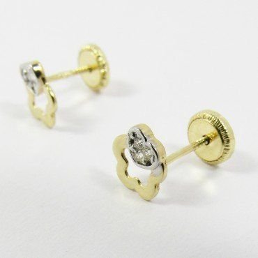 PENDIENTES NIÑA BICOLOR PIEDRA
