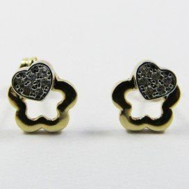 PENDIENTES NIÑA BICOLOR PIEDRA