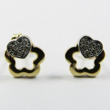 PENDIENTES NIÑA BICOLOR PIEDRA
