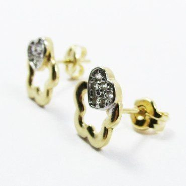 PENDIENTES NIÑA BICOLOR PIEDRA