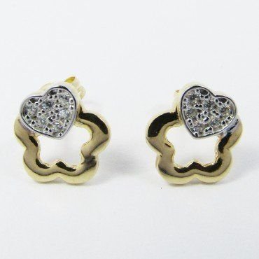 PENDIENTES NIÑA BICOLOR PIEDRA