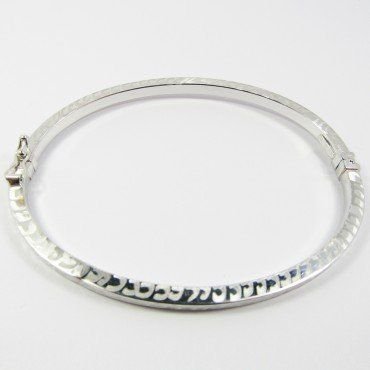 PULSERA ARO ORO BLANCO ITALIANO GRABADO