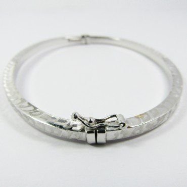 PULSERA ARO ORO BLANCO ITALIANO GRABADO