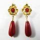 PENDIENTES ORO AMARILLO CORAL