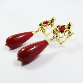 PENDIENTES ORO AMARILLO CORAL