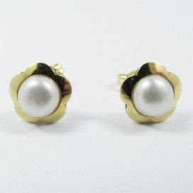 PENDIENTES ORO AMARILLO PERLA