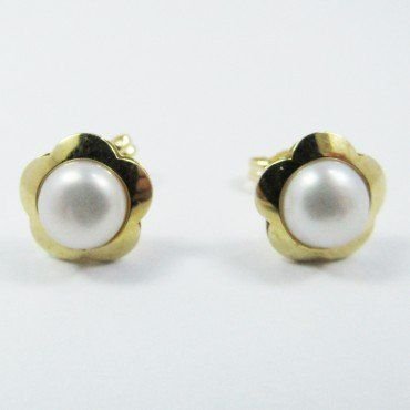 PENDIENTES ORO AMARILLO PERLA