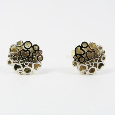 PENDIENTES ORO BICOLOR