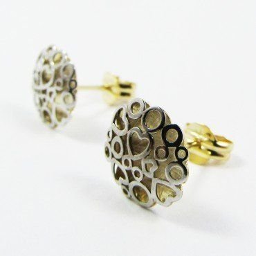 PENDIENTES ORO BICOLOR