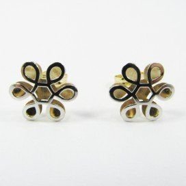 PENDIENTES ORO BICOLOR