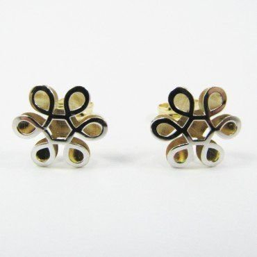 PENDIENTES ORO BICOLOR
