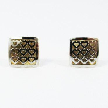 PENDIENTES ORO BICOLOR