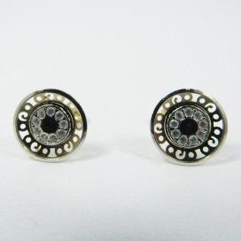 PENDIENTES ORO BICOLOR PIEDRA