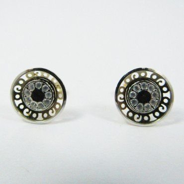 PENDIENTES ORO BICOLOR PIEDRA