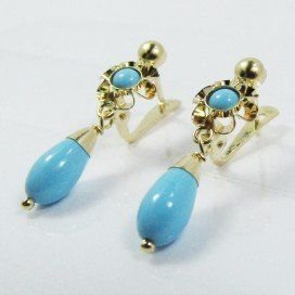 PENDIENTES NIÑA ORO AMARILLO CORAL