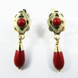 PENDIENTES NIÑA ORO AMARILLO CORAL